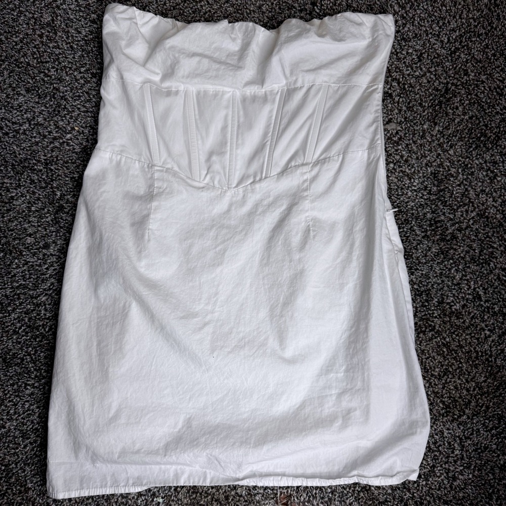 Princess Polly White Strapless Corset Mini Dress Size 8 Boning Summer Bridal